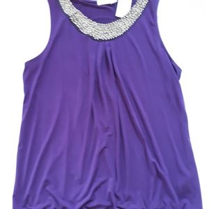 Deep Purple Beaded Tank